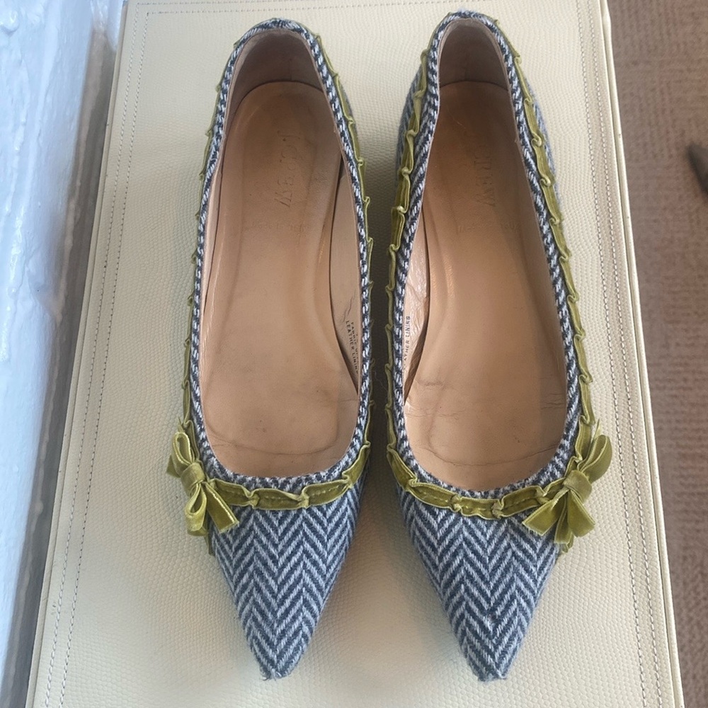J. Crew Herringbone Flats - Size 8